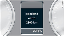 Quadro strumenti: esempio di indicazione degli intervalli di manutenzione